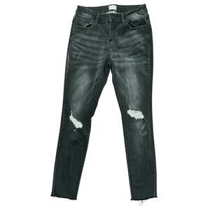 Special A Mid-Rise Distressed Gray Ankle Skinny Jeans Size 7 26X27